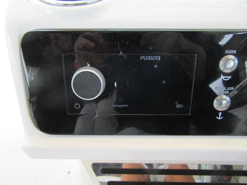 Fusion audio system on 2017 Everglades 255 Center Console boat.