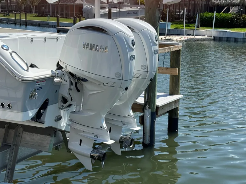2024 Sea Hunt Gamefish 25 with Yamaha outboard motors.