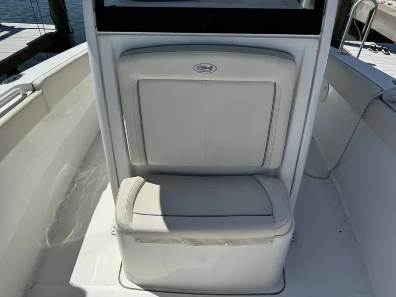2024 Sea Hunt Gamefish 25 seating area on a boat.