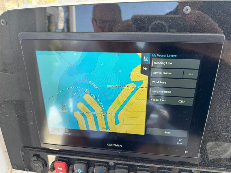 Garmin navigation system on Sea Hunt Gamefish 25 boat, 2024 model.