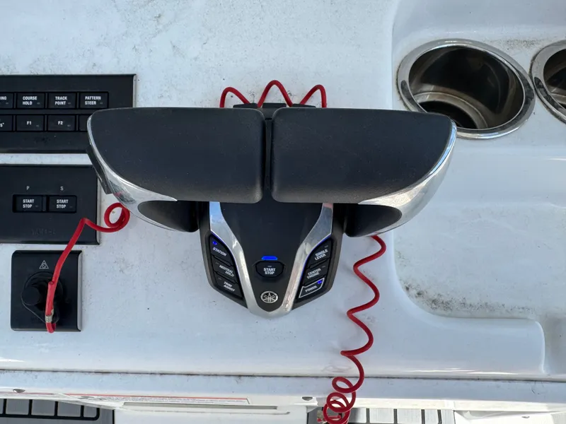 Control console of a 2024 Sea Hunt Gamefish 25 boat.