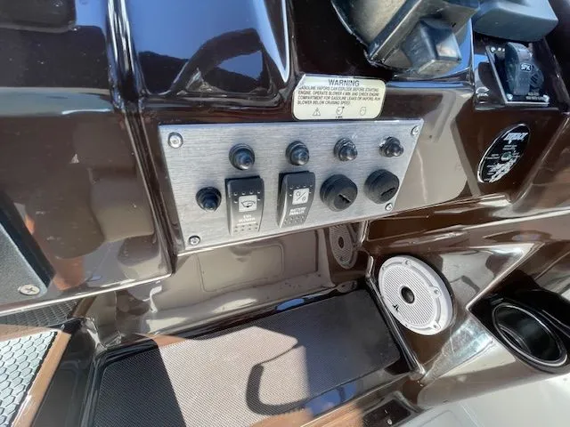 Dashboard of a 2014 Regal 3550 Cuddy boat.