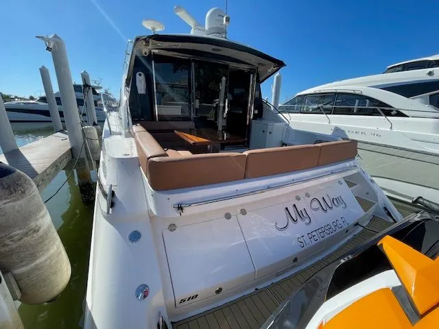 Sea Ray 510 DA Yacht, 2016, docked in St. Petersburg, Florida.